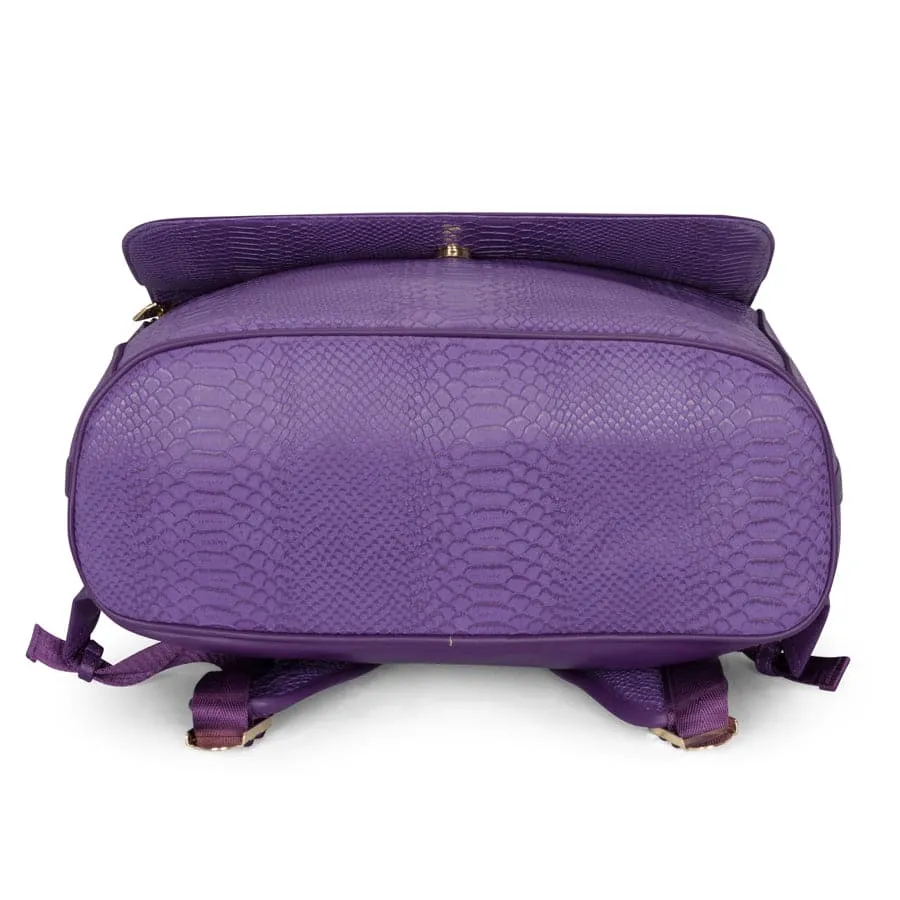 Purple Apollo 1 Faux Snakeskin Backpack