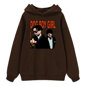 RAW EMOTIONS DOG BOY GIRL HOODIE-BROWN