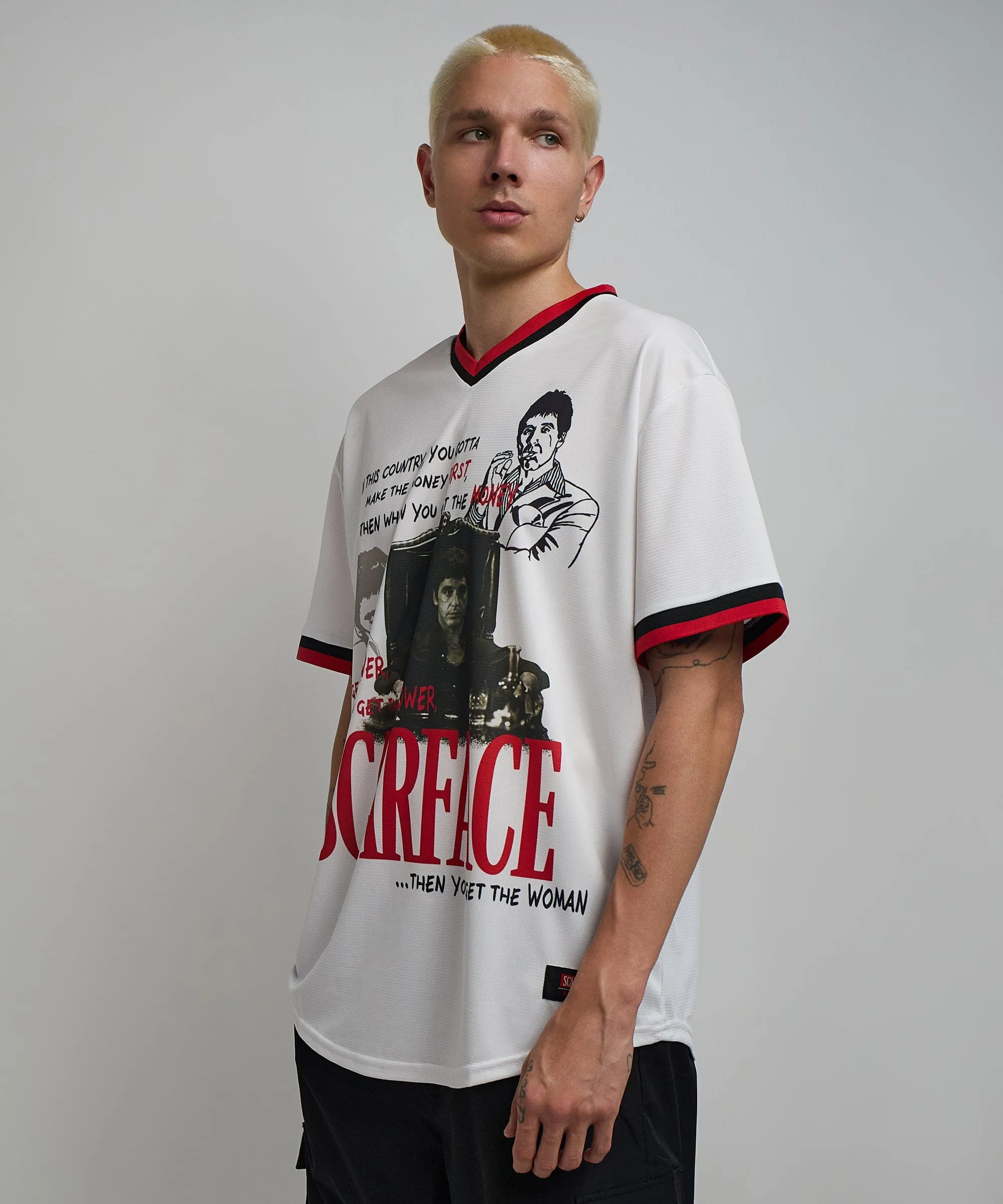 Scarface™ Pinstripe Baseball Jersey - White