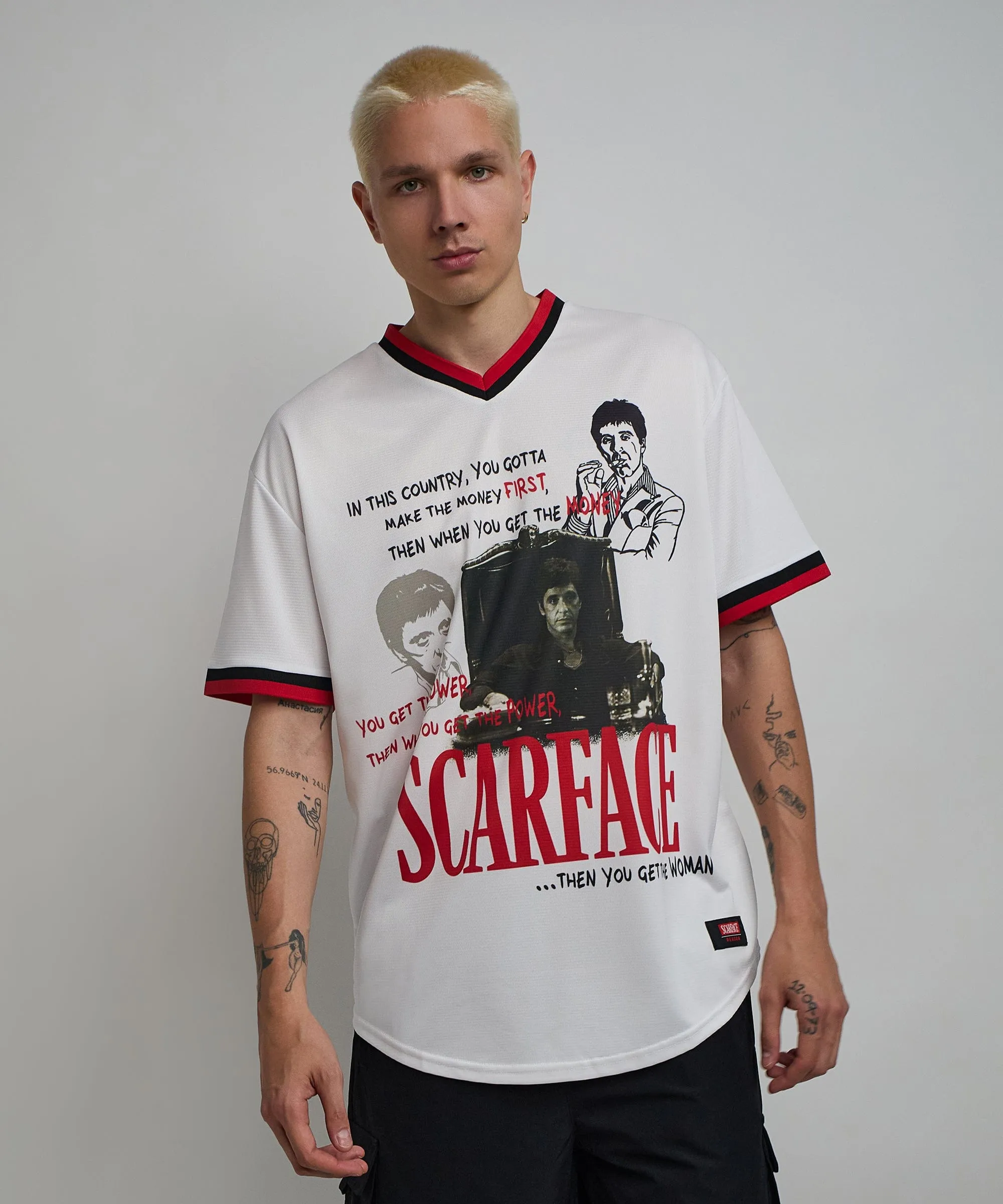 Scarface™ Pinstripe Baseball Jersey - White