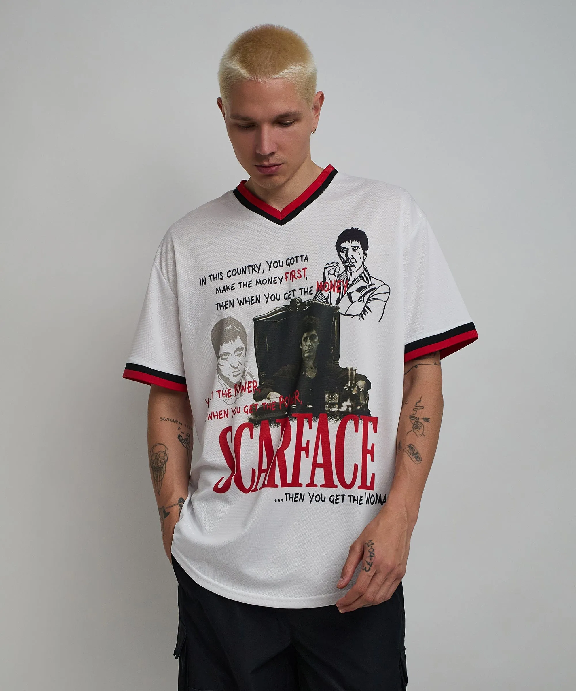 Scarface™ Pinstripe Baseball Jersey - White