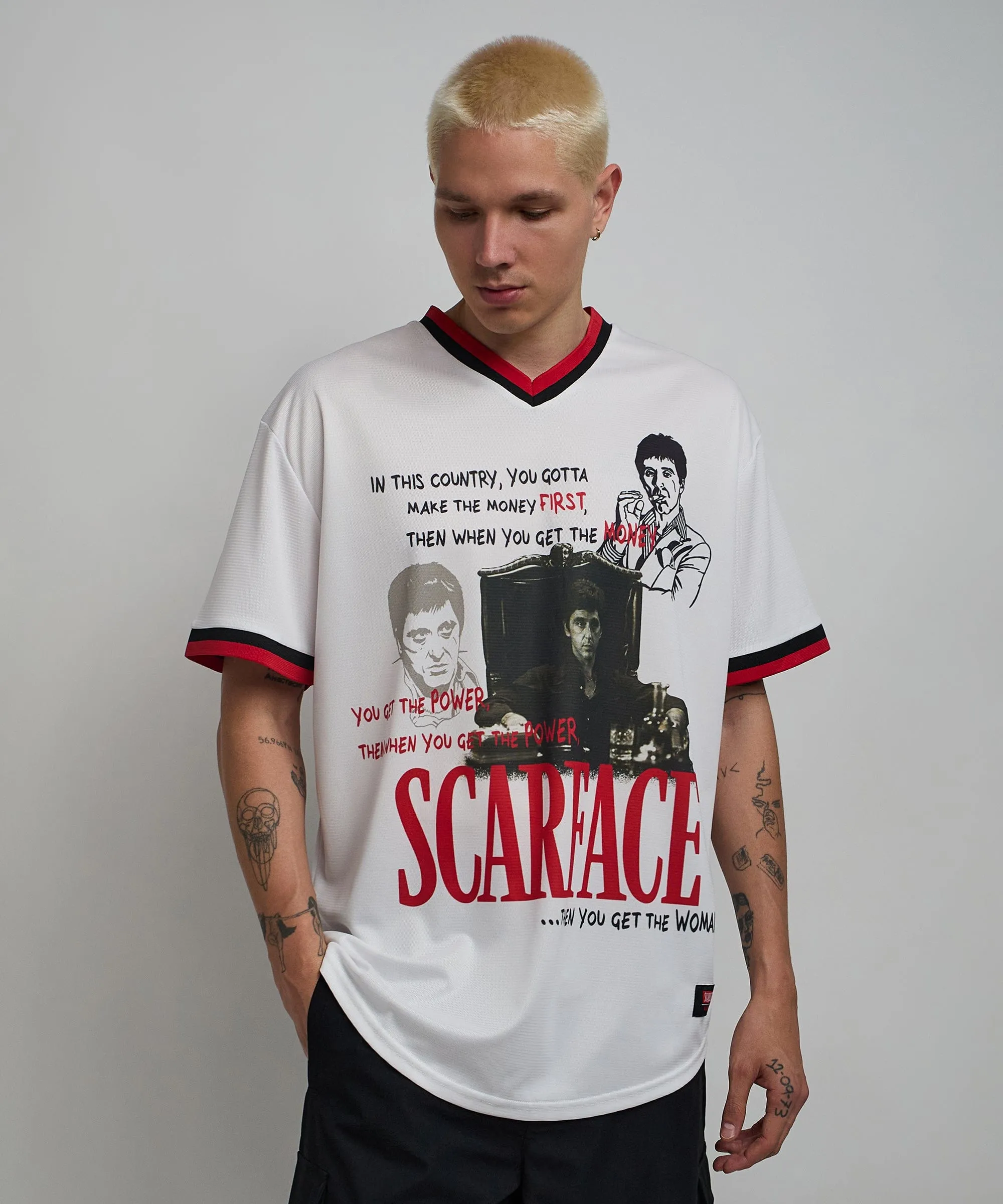 Scarface™ Pinstripe Baseball Jersey - White