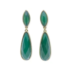 Silva Green Agate Stone Earrings