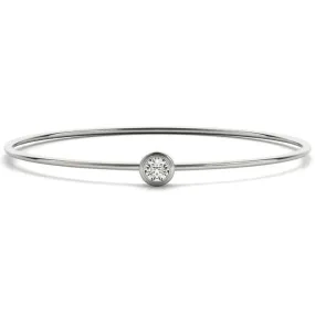 Single Bezel Flexible Wire Moissanite Bangle