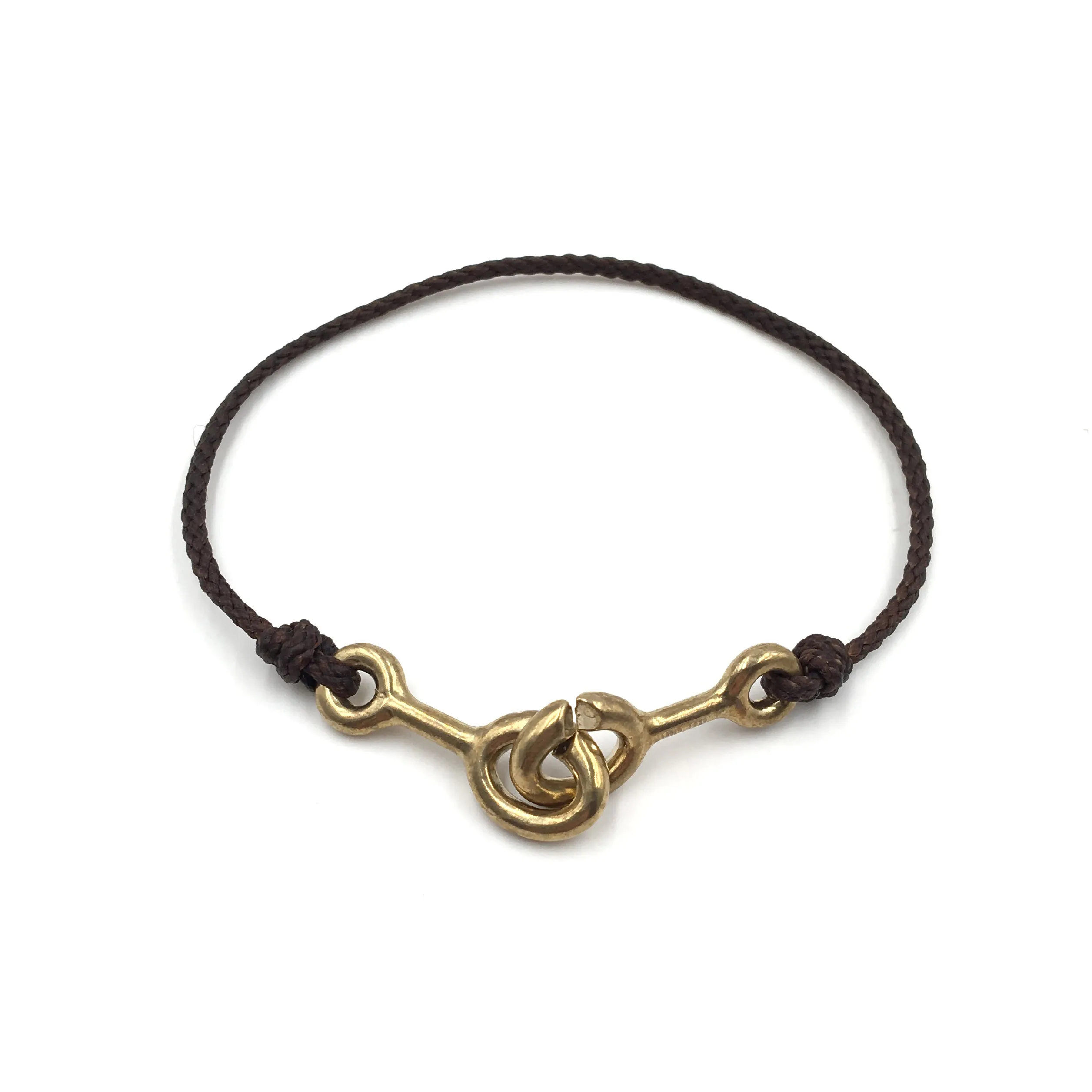 Sister Clasp Bracelet, Brown Cord