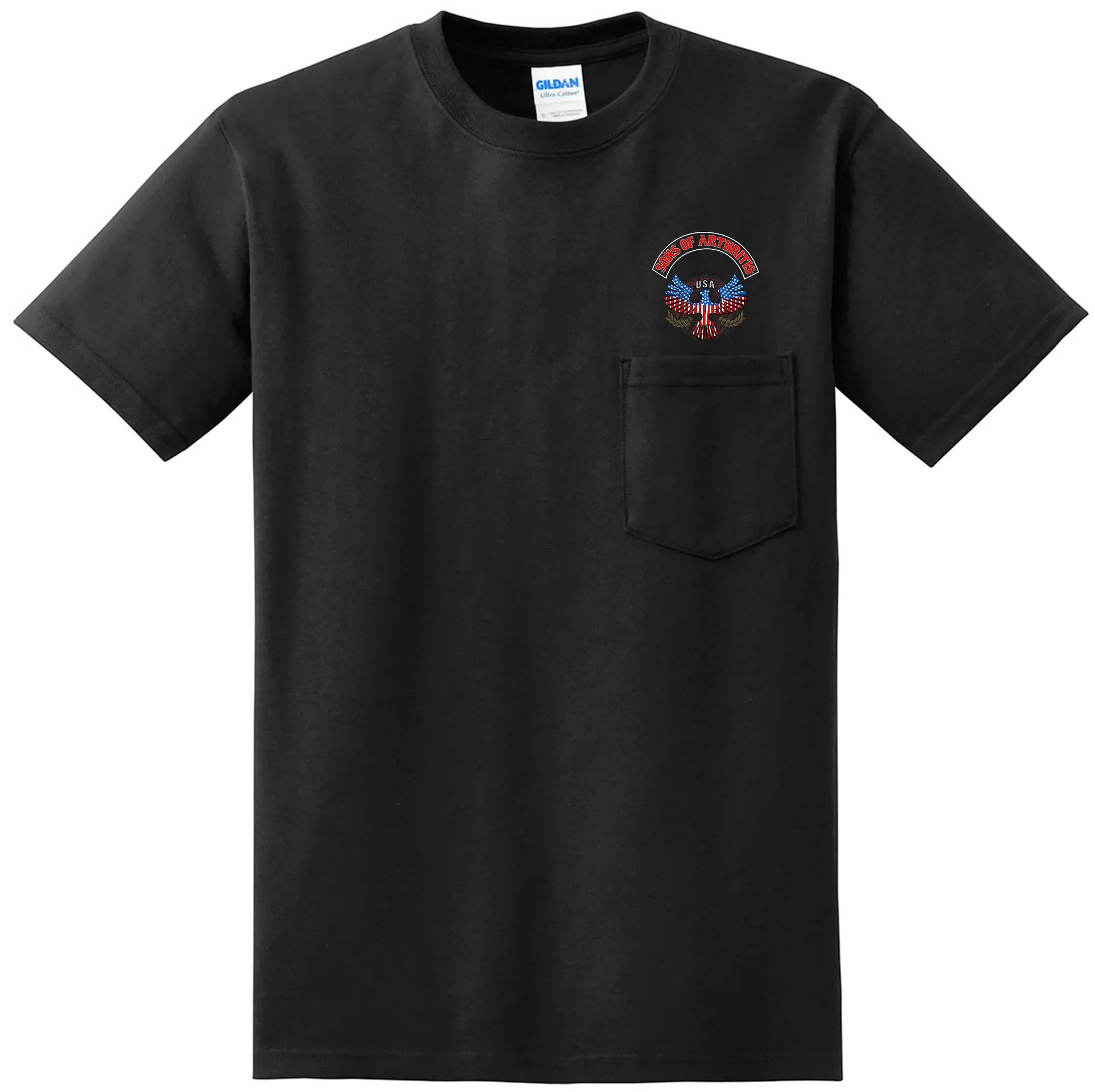 Sons of Arthritis INDEPENDENCE CHAPTER Pocket Tee (Black)