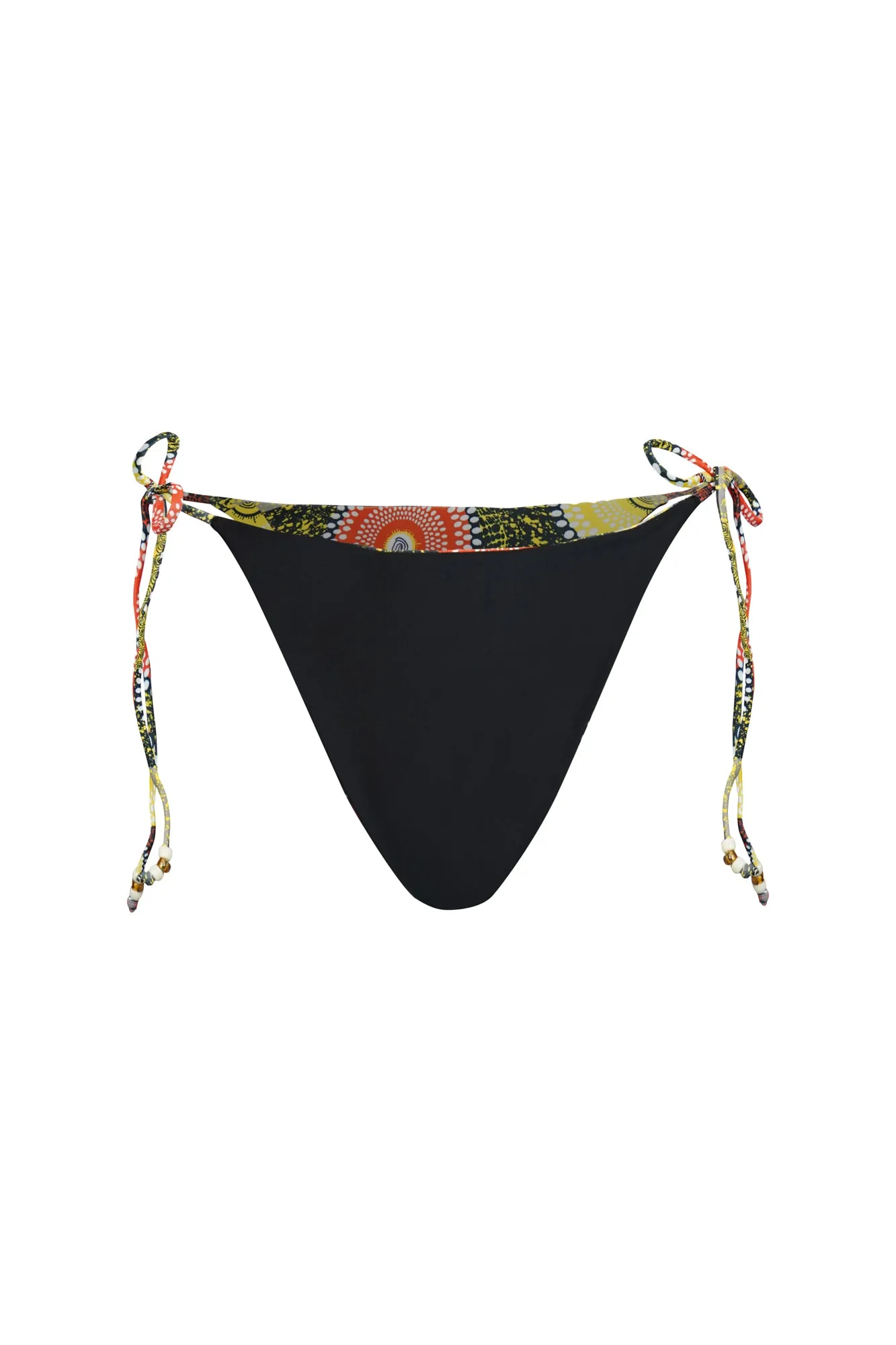 String Reversi Bottoms Bikini - Black/Dreamy Mirage Print | GOLDEN OASIS 1.0