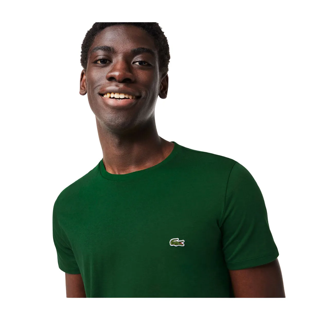 T-shirt Uomo Lacoste Girocollo Cotone Pima Verde