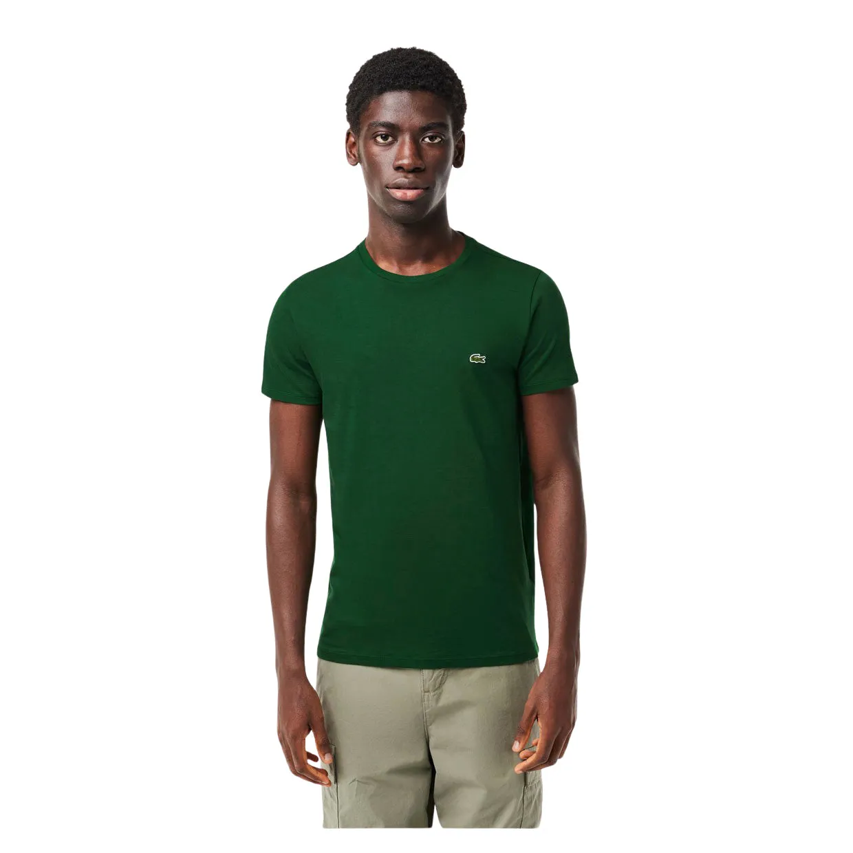 T-shirt Uomo Lacoste Girocollo Cotone Pima Verde