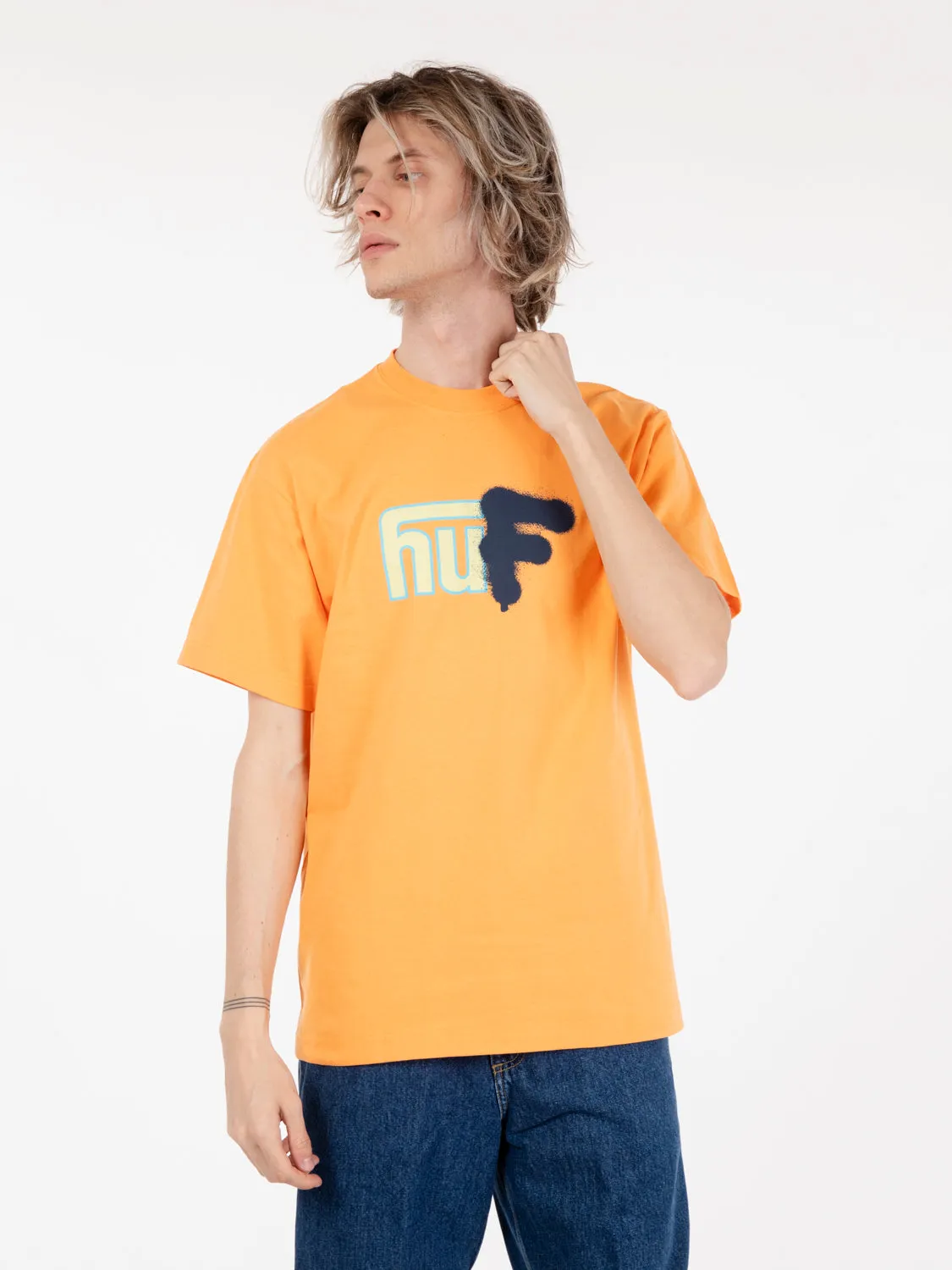 T-shirt Upside Downtown s/s tangerine