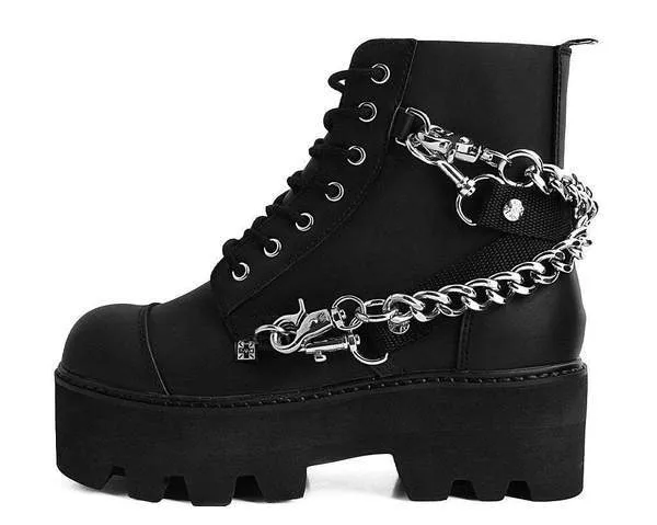 TUK A9752 Black 7-Eye Chain & Strap Dino Lug Boot