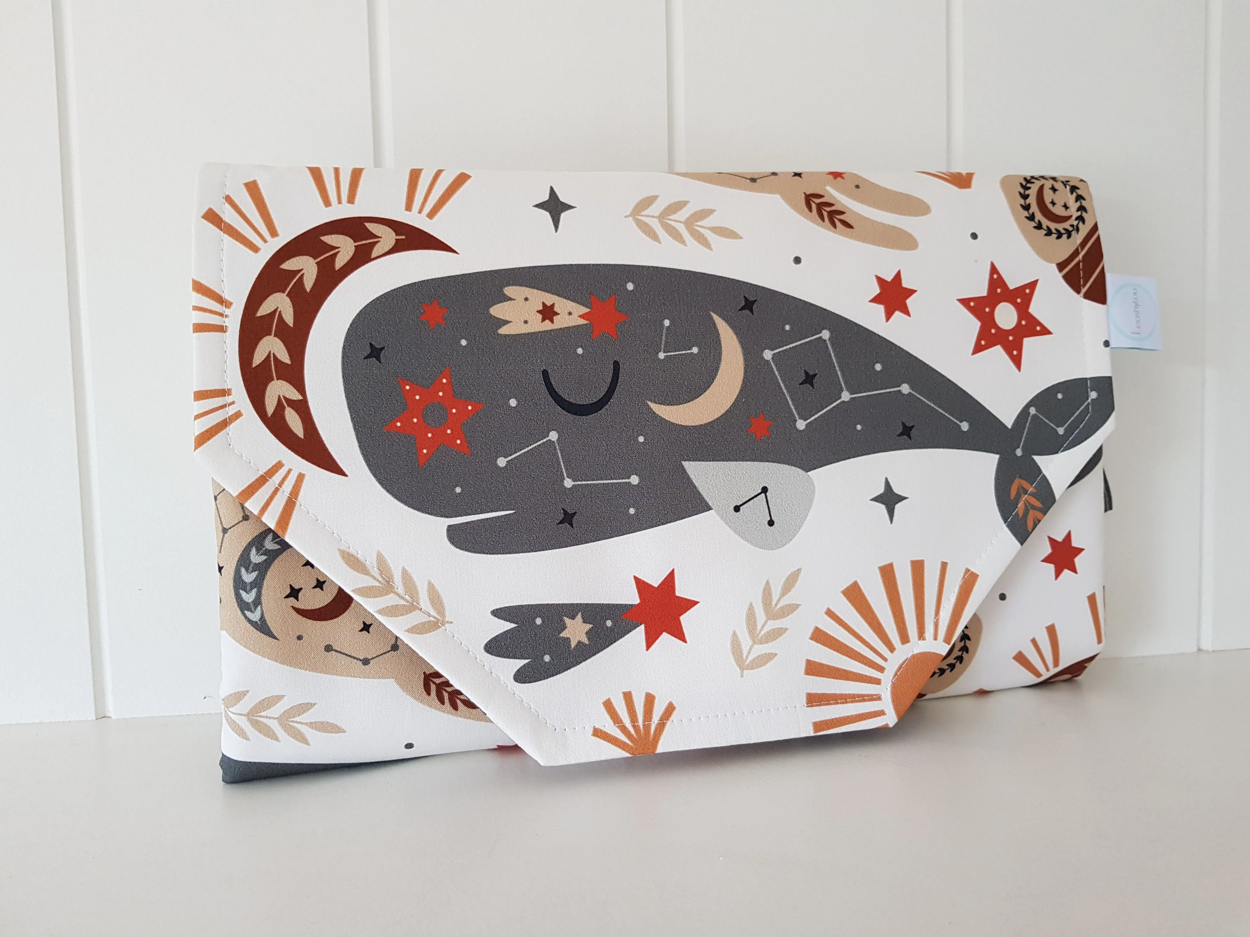 Whale & Friends Nappy change mat clutch