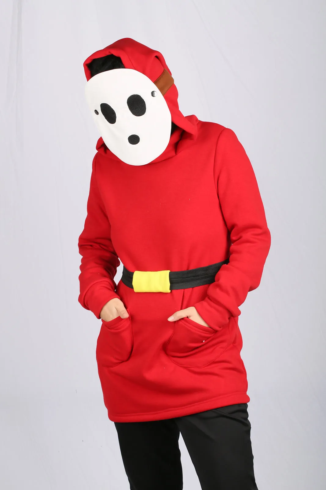 Xcoser Mario Series Shy Guy Hoodie Women's Hooded Sweatshirt Cosplay Costume